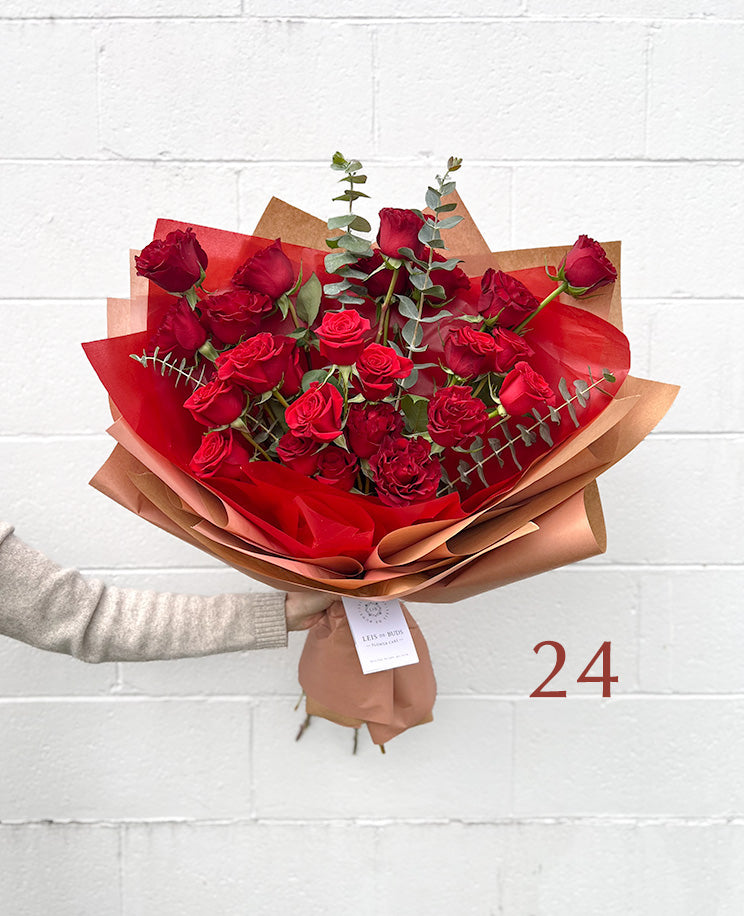 Red Roses Valentine's Bouquet ~ In 12, 24, 36 or 50 Stems!