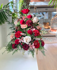 Blushing Rouge Holiday Tree Arrangement